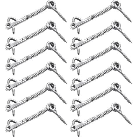 Loquet De Sécurité Pour Clôture,12 Pièces Loquets Verrouillants en Acier Inoxydable - À Ressort pour Porte Salle de Bain Grillage Portillon Spa Placard Grange (1/5)
