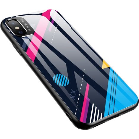 cofi1453® Color Glass Case Handyhülle Schutzhülle aus Schutzglas kompatibel mit iPhone 7 Plus Cover Zubehör Bumper Schutz Motiv 4