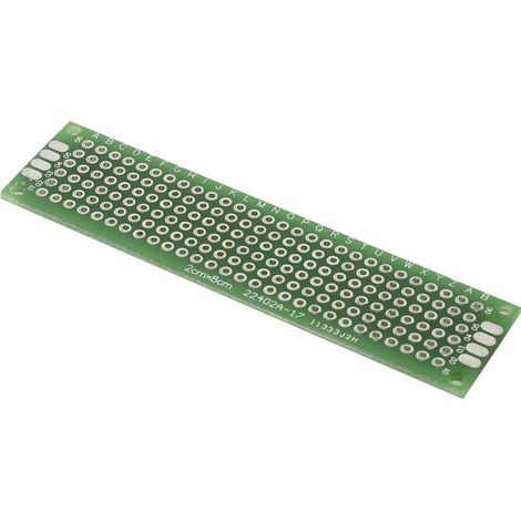 Scheda epossidica per esperimenti (L x P) 60 mm x 40 mm 35 µm passo 2,54 mm PCB2-4060 contenuto 1 pz.