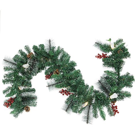 (1 pièce) (Chapeau de bonhomme de neige) Décoration de Noël en rotin 1,8 m avec lumières, couronne de Noël en rotin à monter soi-même, décoration d'hôtel en PVC, 1,8 m x 30 cm, 10 lumières LED sur la (1/2)
