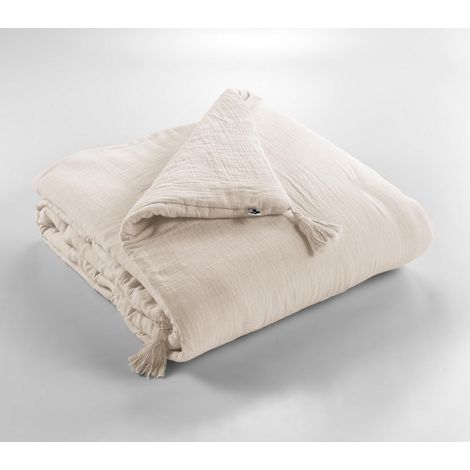 Edredon gaze de coton 150 x 150 cm gaïa pampa Naturel