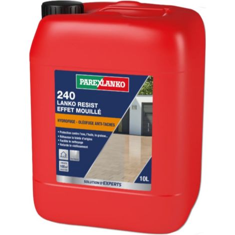 Parexlanko – Protection anti-tâches sols 10 L – Hydro oléofuge pour surfaces poreuses – Effet mouillé – 100 m² de couverture