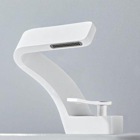 Mitigeur de lavabo, poignée unique tactile, un ou trois trous, mélange d'eau chaude et froide, blanc,bas (1/2)