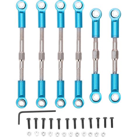 Tige de direction en métal pour servo RC, compatible WLtoys 144001 124018 124019, voiture 1/14, bleue (1/5)