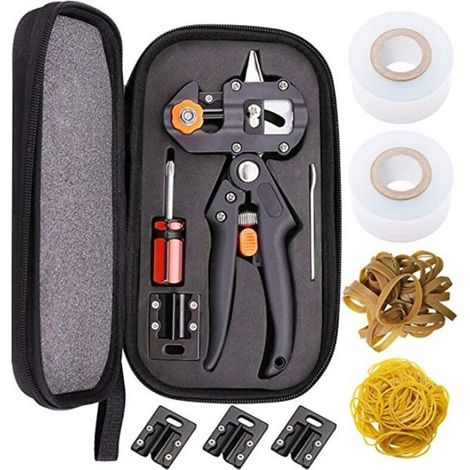 Garden grafting tool kit. Set of home garden grafting tools. Professional pruning shears (1/5)
