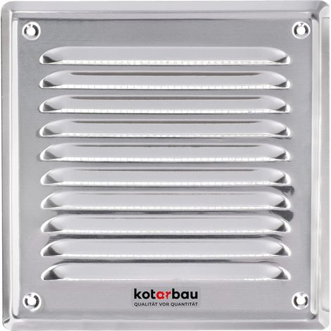 Grille De Ventilation Carrée - Acier Inoxydable - 16.5x16.5 cm - Grille D'Aération - avec Protection Anti-Insectes - Résistante à la Corrosion - Bouche de Ventilation Extérieur Intérieur (1/5)