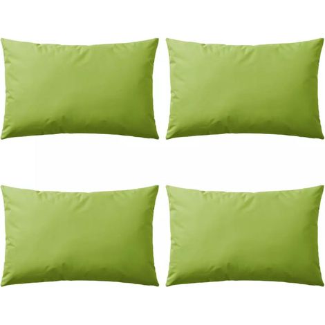 Juego de 4 cojines/almohadas para jardín de exterior 60 x 40 cm verde manzana DEC020093 (1/3)