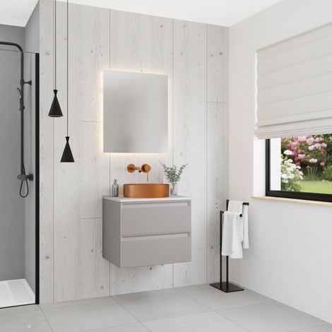 Ceramia Neues Badezimmermöbel 60 cm, FSC-zertifiziert, perlgrau (CCERAMIA-3LG60)