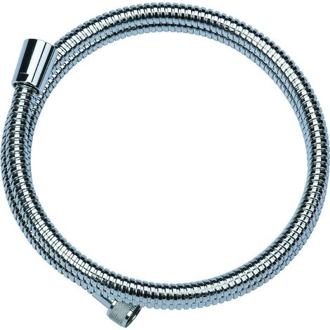 Flexible de douche laiton double agrafage 1.50m, 1 écrou conique 15x21, 1 écrou moleté 15x21.
