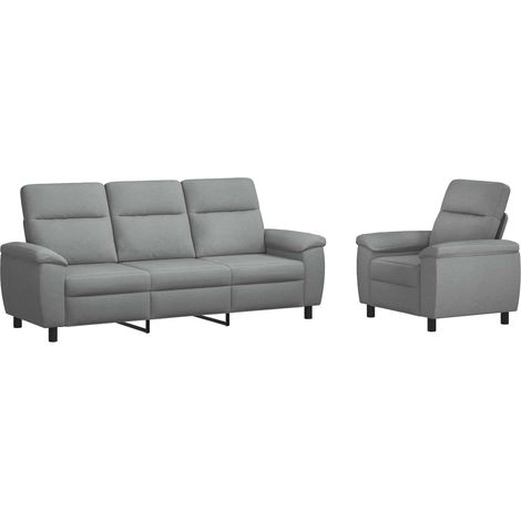 Sofa-Set 2 pcs Hellgrau Stoff vidaXL