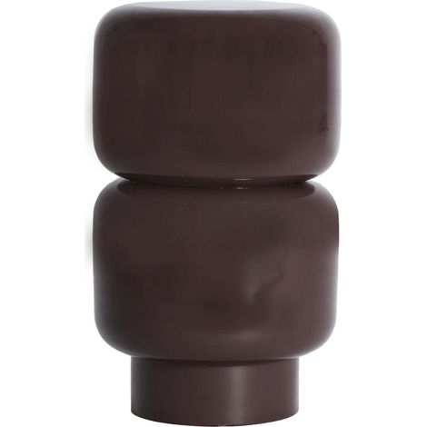 Table d'appoint contemporaine en fer finition chocolat brillante - Chocolat brillant (1/2)