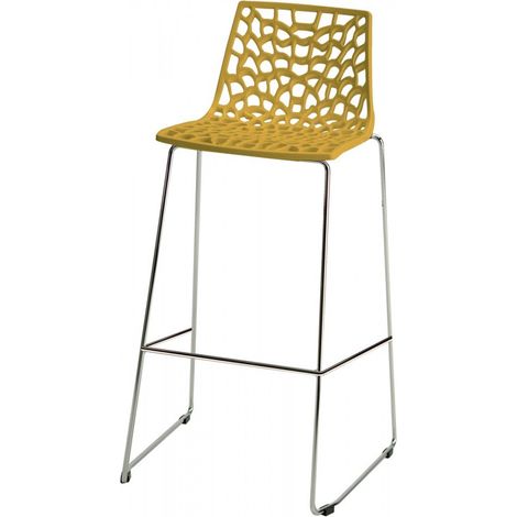 SET 4 SGABELLI SPIDER SLITTA H74 - GRANDSOLEIL Colore: Giallo lucido (1/6)