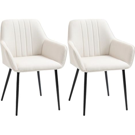 Sillas de comedor con reposabrazos, estilo minimalista, blancas. (1/5)