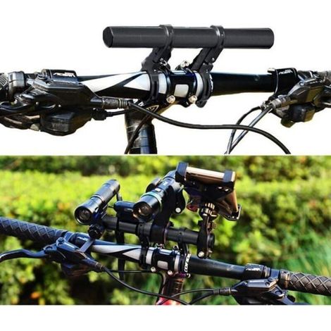 Extension Guidon,Velo Guidon Extension Lampe Lumière Support Téléphone Extension en Alliage d’Aluminium pour Motorcycle E Vélos Bik (1/4)