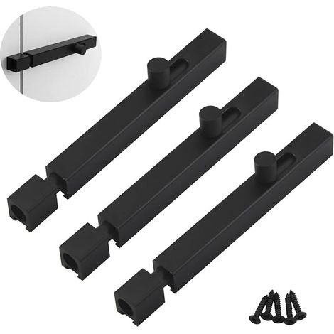 3 Pack Black Aluminum Alloy Solid Sliding Latch Strong Heavy Duty Door Bolts Thick Door Bolt Hidden Surface Gate Lock (1/5)