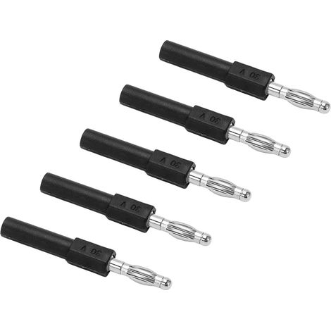 5 Adaptateurs Banane 4mm vers 2mm - Haute Conductivité et Connexion Robuste - Noir (1/5)