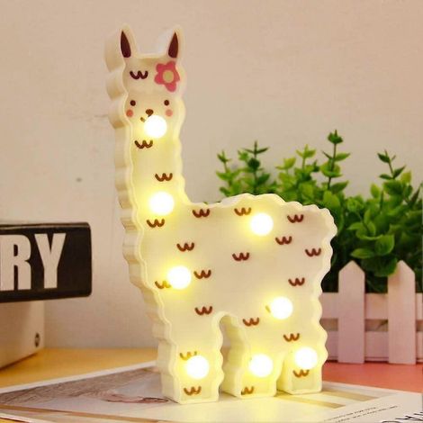 Veilleuse Lama, cadeau pour enfants, veilleuse LED peinte en alpaga, décoration murale lama pour filles (1/5)