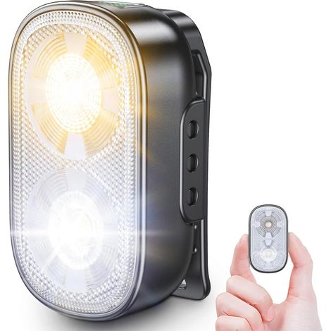 500LM Lampe Torche à Clip, Spot/Flood 10 Modes Lampe de Poche Mains Libres, Autonomie Longue Durée, Étanche IP65 (1/5)