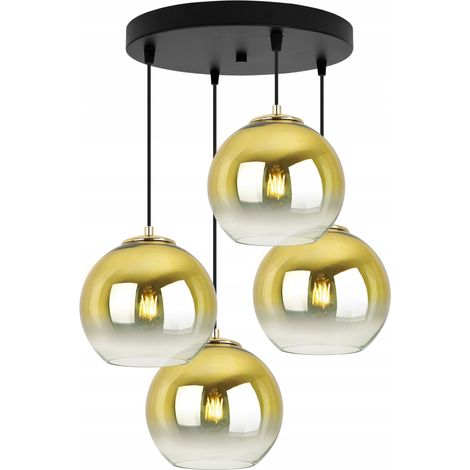 LAMPADA A SOSPENSIONE LAMPADARIO DA SOFFITTO PARALUME DORATO 20 CM