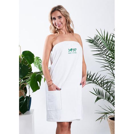 Pareo - Handtuch mit Klettverschluss, 100 % Baumwolle, Yeye Ecru, Größe L/XL (1/5)