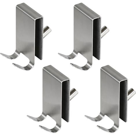 Lot de 4 Crochet Paroi Douche, Acier Inoxydable, Coussinet EVA, Porte Serviette, Salle de Bain (1/5)