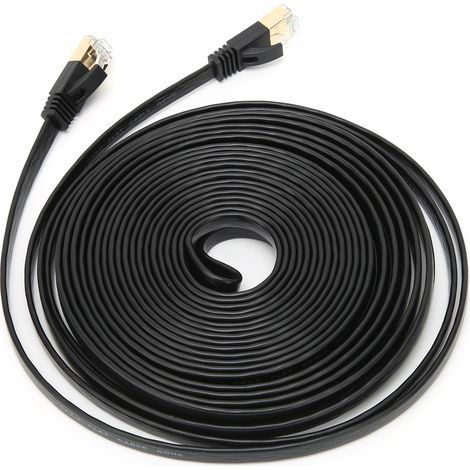 Câble Ethernet CAT7 Blindé Haute Vitesse 0,5 m pour Réseau Informatique