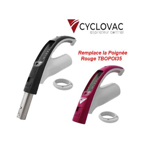 Atepac – Poignée de remplacement pour flexible Cyclo Vac on/off – Compatible tuyaux Cyclovac Modern/DataSync/Retraflex – Couleur noire