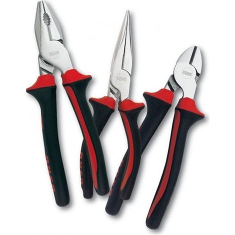 Trade Shop - KIT SET 3 STÜCK ZANGE ZANGE ZANGE SPITZE CUTTER ARBEITSWERKZEUGE -