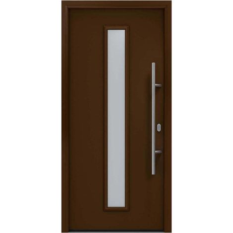 Hörmann Ecostar Haustür "ISOPRO IP 020S", terrabraun (RAL 8028), 110 x 210 cm (B x H), DIN Rechts