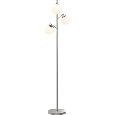 HOMCOM Modern Tree Floor Lamp with 3 Light, for Living Room Bedroom, Silver (1/5)