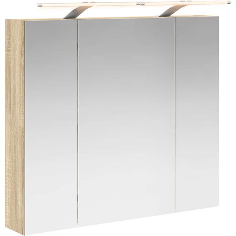 Maison Exclusive - Mobiletto per specchio da bagno Rovere Sonoma 80 x 14.5 x 70 cm