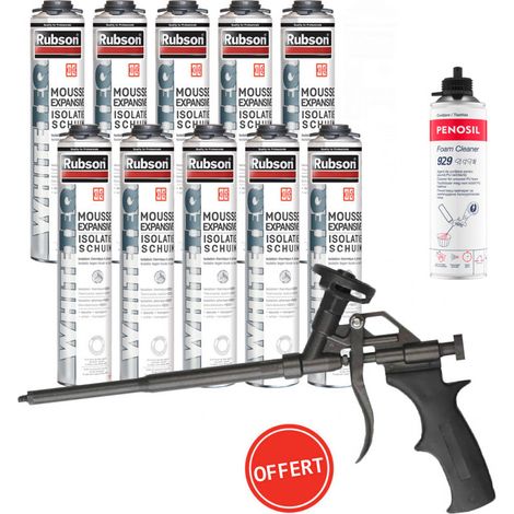 Pack 10 Mousses expansives 750ml WhiteTeq + Nettoyant FoamCleaner 929 500ml + Pistolet manuel OFFERT (1/4)