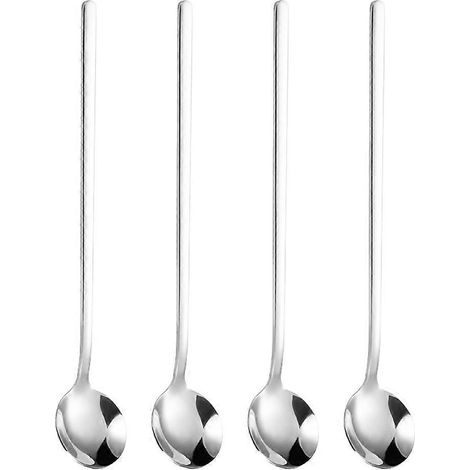 Cuillère à expresso en acier inoxydable de 17 cm, mini-cuillère à café, pour café, sucre, dessert, gâteau, glace, cappuccino, lot de 4 - Couleurs primaires (1/5)