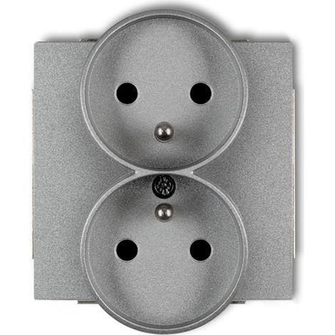 Deco Soft Doppelsteckdose mit/ohne Rahmen, silbermetallic 7DGPRSO-2zp