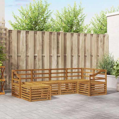 vidaXL Ensemble de canapé d'angle 6 pcs Naturel