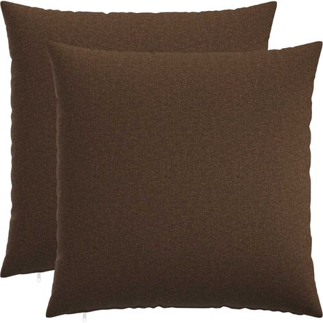 Housse de coussin 2 pc HEERLEN Marron 65 x 65 cm Tissu (1/5)