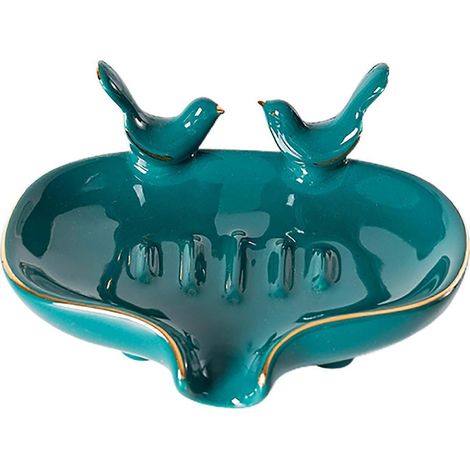 Porte-savon en forme d'oiseau, porte-savon en céramique pour salle de bain, plateau à savon auto-égouttant pour salle de bain, cuisine, douche, maison (1/5)