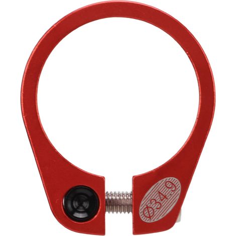 Collier de selle vélo 34.9mm en alliage d'aluminium, anti-corrosion, à libération rapide et design alvéolé, couleur rouge. (1/5)