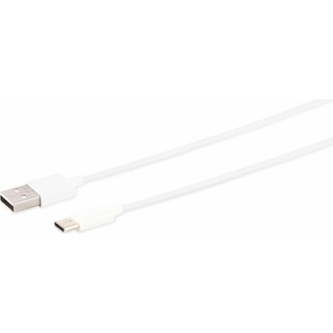 Câble de charge S-IMPULS USB-A, USB-C, 2.0, ABS, blanc, 1,0 m