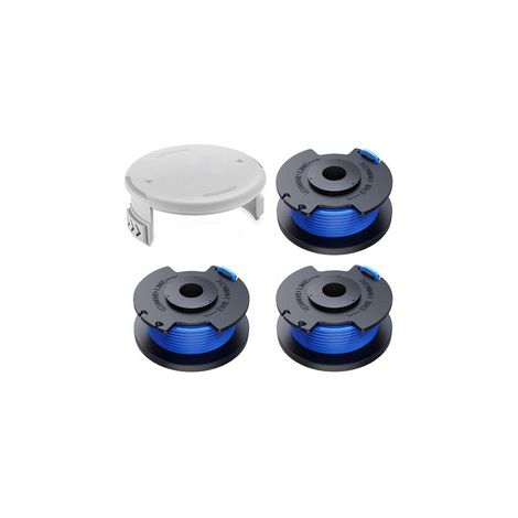 Lot de bobines bleues Ryobi AC14RL3A – Modèle R3+1 avec capot – Pour débroussailleuse sans fil