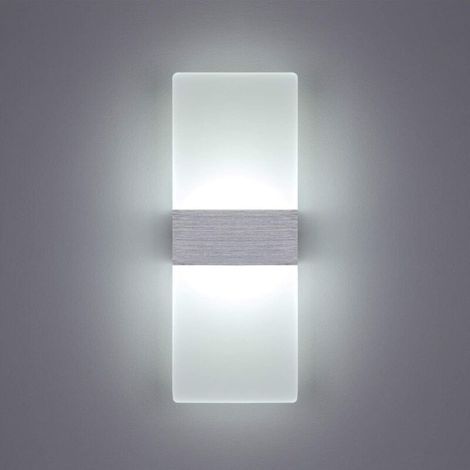 6W Indoor LED Wall Light, 6000K Cool White, Acrylic Wall Lamp, Modern Design, Size: 29x11CM. Used to decorate studies, staircases, hallways, bedrooms, living rooms, etc. (1/5)