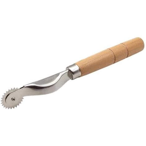 Roue de traçage à dents de scie Leddy Living, marqueur de couture en acier inoxydable avec manche en bois pour tissu, point de croix et perforation (1/5)