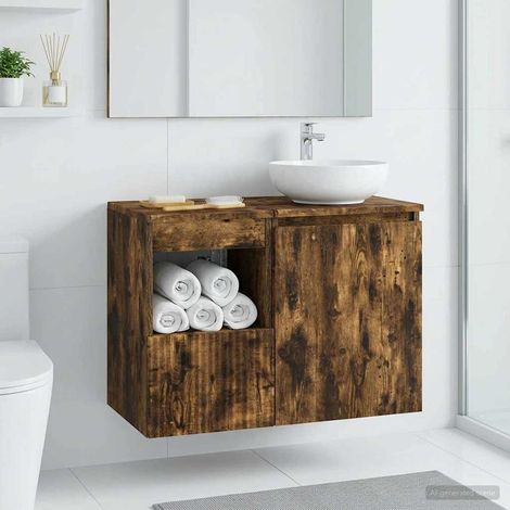 Mueble de Cuarto de Baño Roble Ahumado 30 x 41 x 50 cm