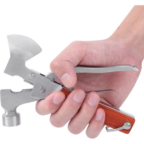 Martillo de seguridad multifuncional para exteriores, para acero inoxidable, con alicates y cuchillo.