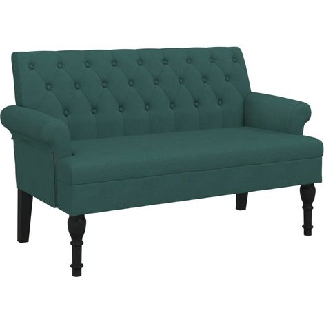 Panca panca con braccioli schienale imbottito cm 120 x 62 x 75,5 in tessuto verde DEC024662
