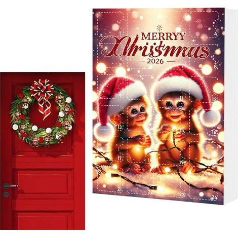 Calendrier de Noël en acrylique 2D en forme de singe (1/5)