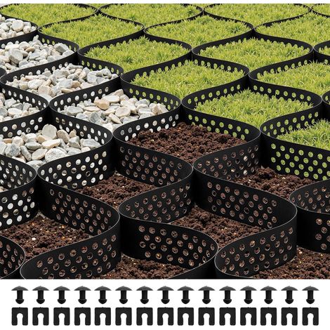VEVOR Griglia di Ghiaia da Giardino Rete di Ghiaia Profondita 75 mm Spessore 1,5 mm 5200 x 2700 mm, Contenimento del Terreno Erboso, Griglia per Erbe Stabilizzazione, Giardino, Parco (1/5)