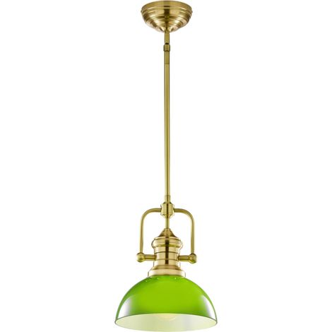 Lampada a sospensione industriale ottone verde E27 Jupiter (1/5)