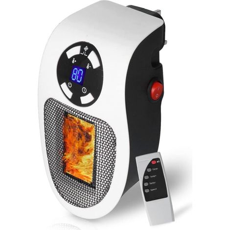 Mini Chauffage Soufflant, 500 W radiateur soufflant électrique Portable à économie d'énergie, radiateur soufflant céramique PTC avec télécommande (1/4)