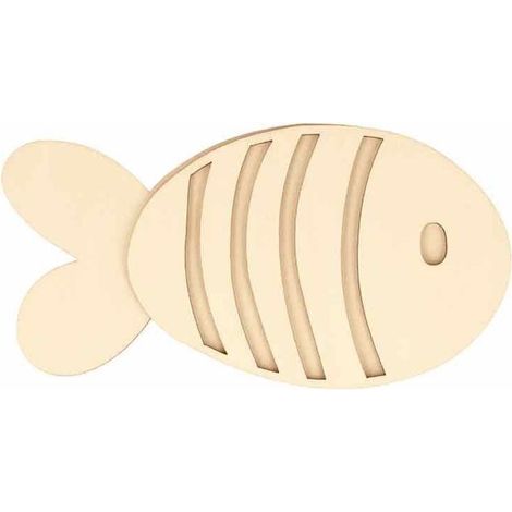 Silhouette en bois 15 x 7,8 cm - Poisson et arrêtes (1/2)